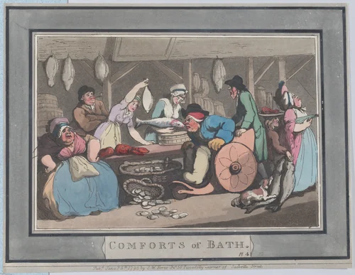 Comforts of Bath, Plate 4 by Thomas Rowlandson, print, 1798