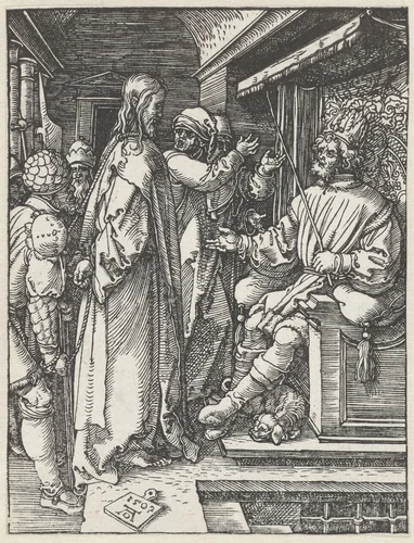 Christus voor Herodes by Unknown, print, 1509
