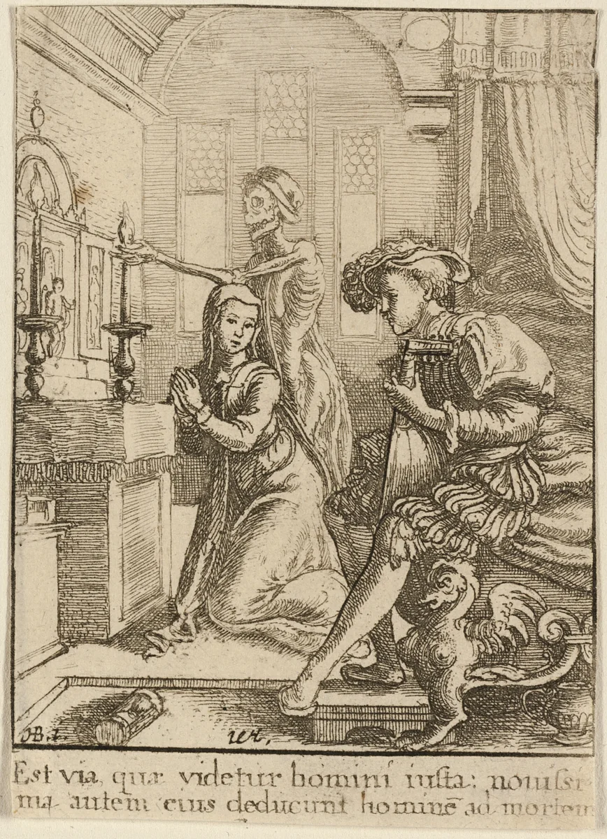 The Nun and Death by Wenceslaus Hollar
Hans Holbein the younger, print, 1651