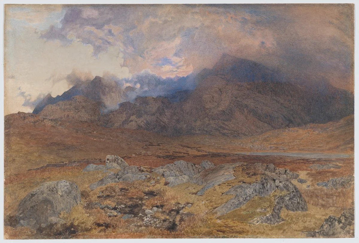 Snowdon, after an April Hailstorm [or Snowdon through Clearing Clouds] by Alfred William Hunt, drawing, 1852-1862