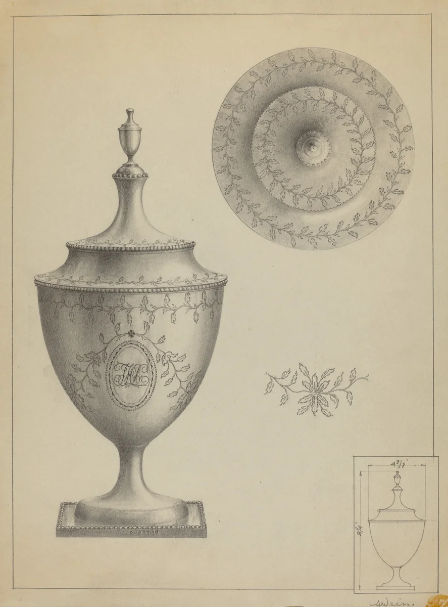 Silver Sugar Bowl by Simon Weiss, index of american design, 1936