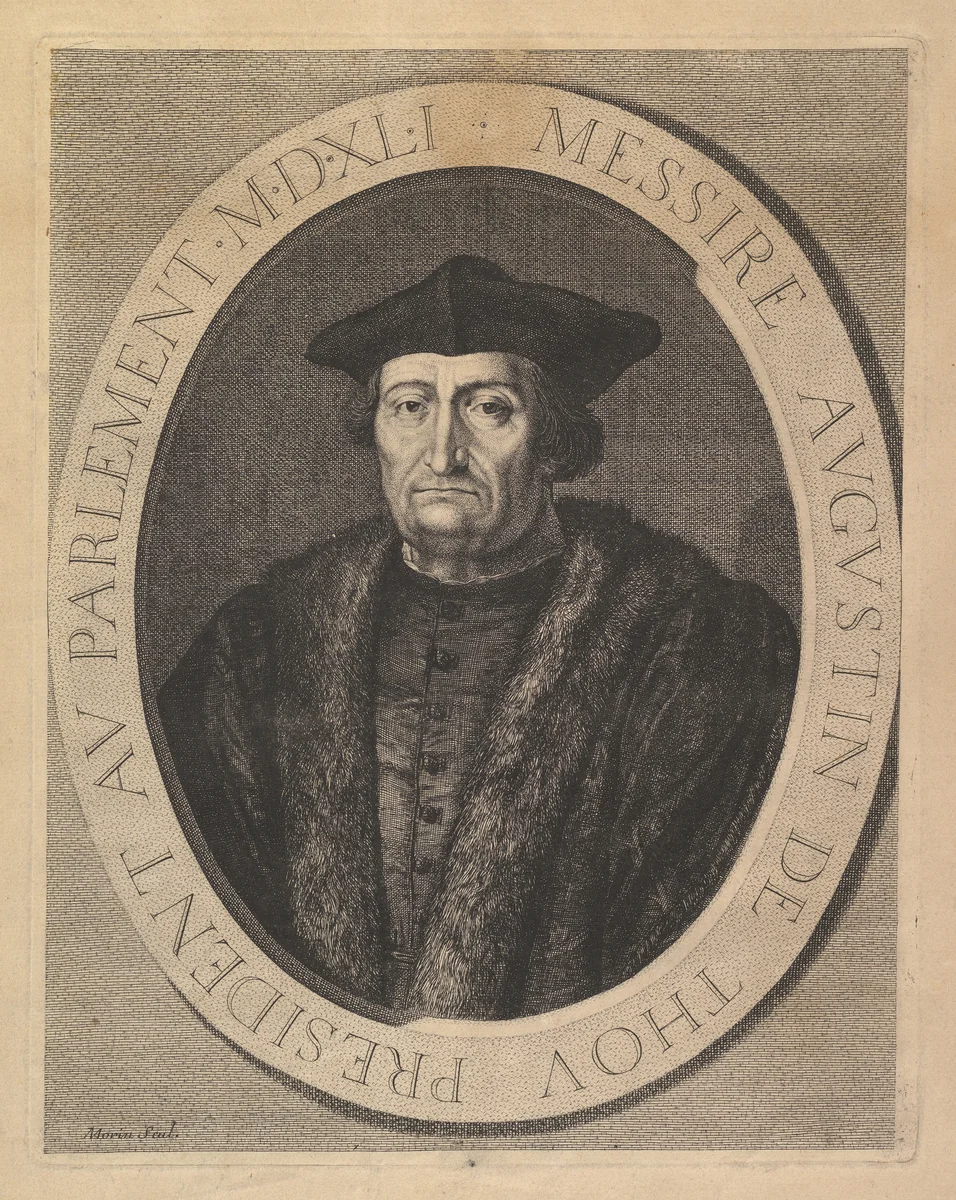 Augustin de Thou, president au Parlement by Jean Morin, print, 1605-1650
