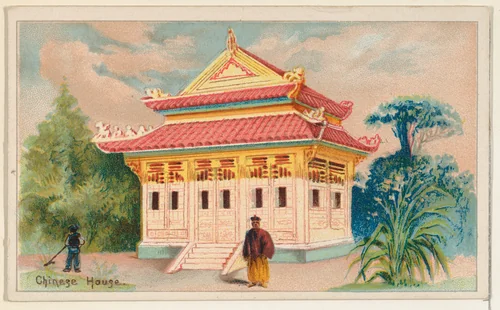 Chinese Residence, from the Habitations of Man series (N113) issued by W. Duke, Sons & Co. to promote Honest Long Cut Smoking and Chewing Tobacco by The Giles Company, print, 1890