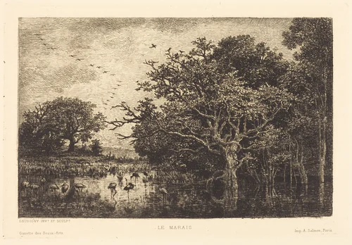 Marsh (Le Marais) by Charles-François Daubigny, print, 1851