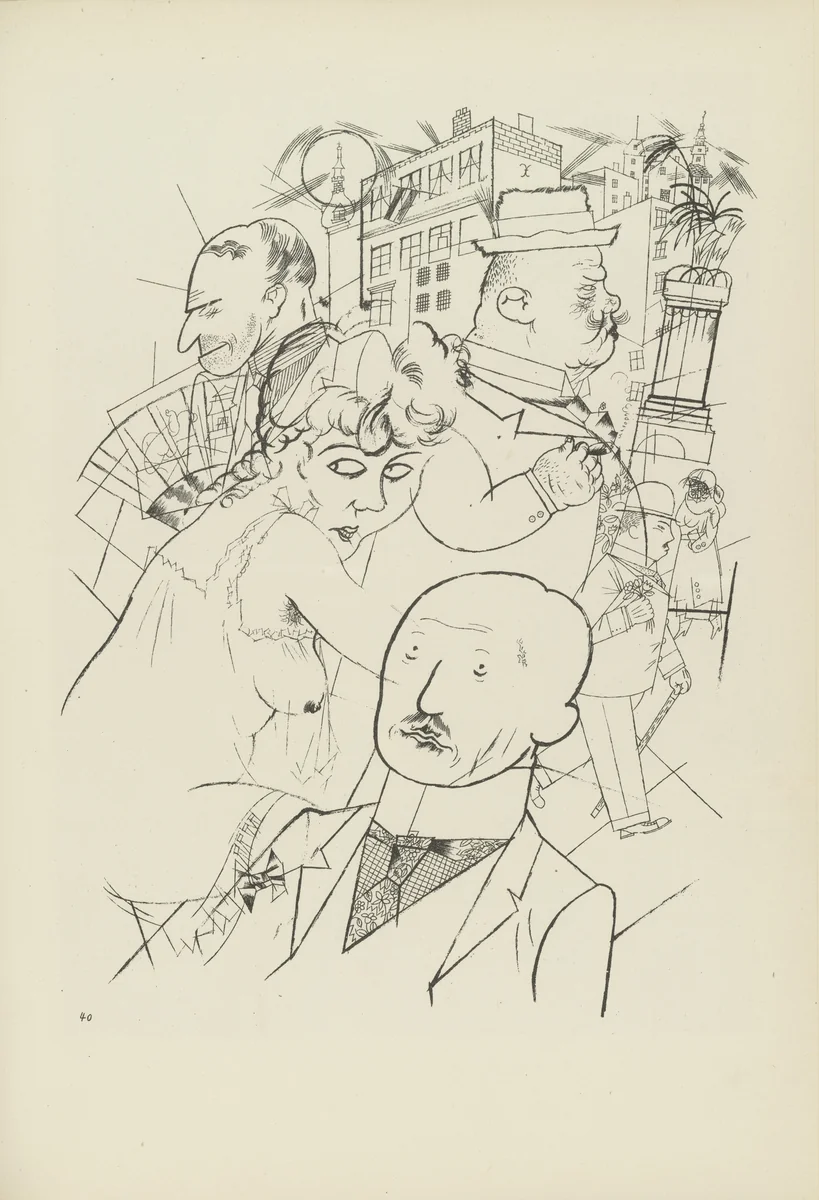Dr. Huelsenbeck am Ende (plate, folio 49) from Ecce Homo by George Grosz, illustrated book, 1922