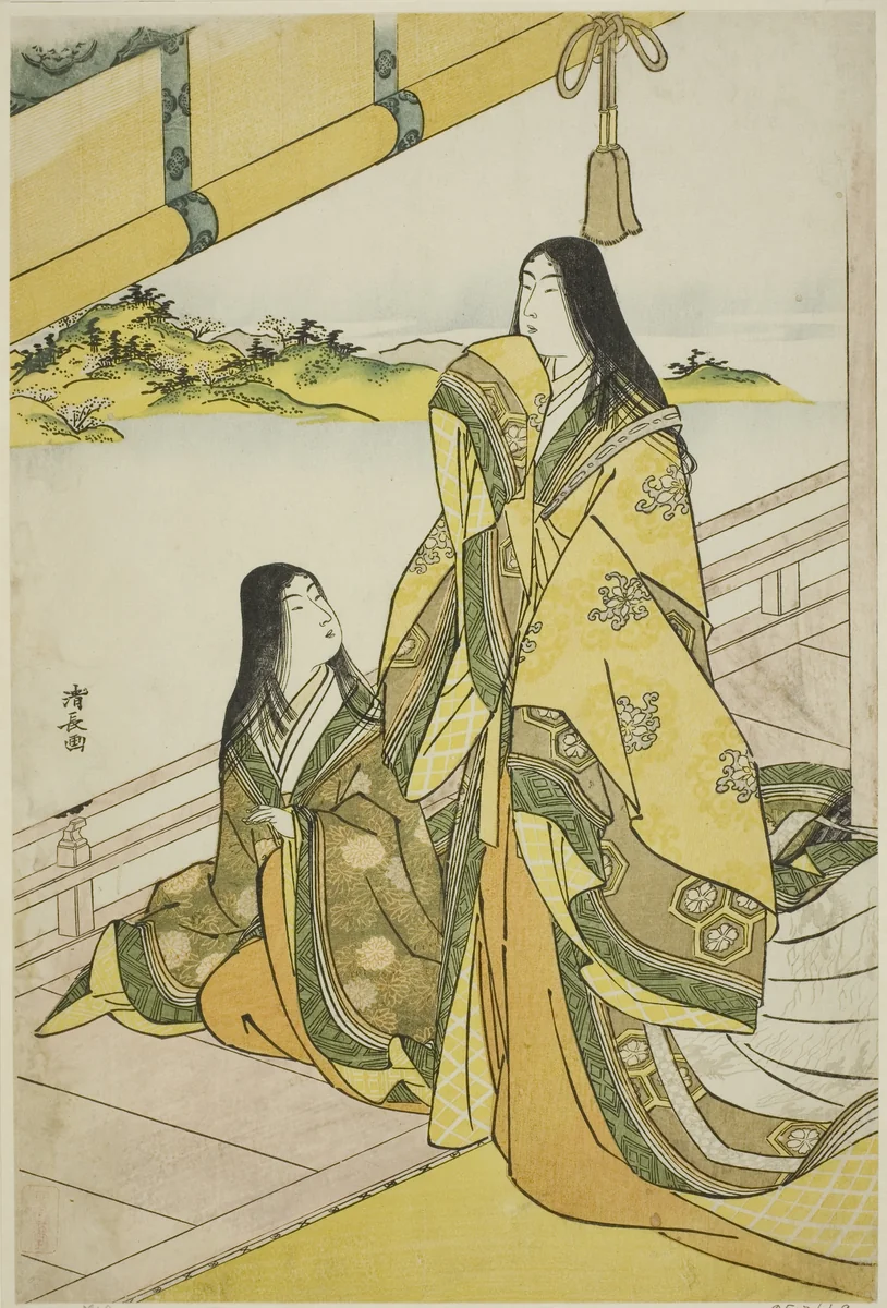 Sei Shonagon and Her Companion, from an untitled series of court ladies by Torii Kiyonaga (鳥居清長), print, 1779-1789