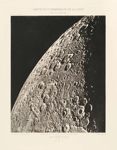 Carte photographique de la lune, planche V (Photographic Chart of the Moon, plate V) by Charles Le Morvan, photograph, 1907