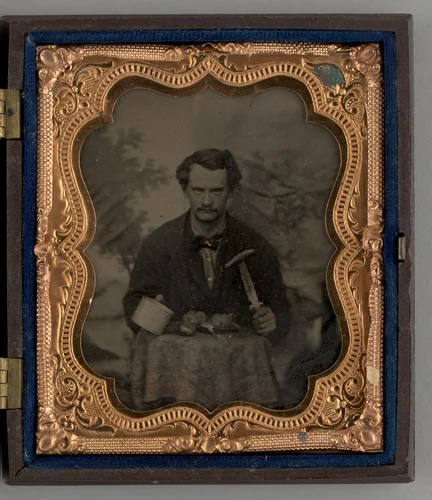 Untitled (Portrait of a Seated Man with Knife) by Unknown maker, other, 1863