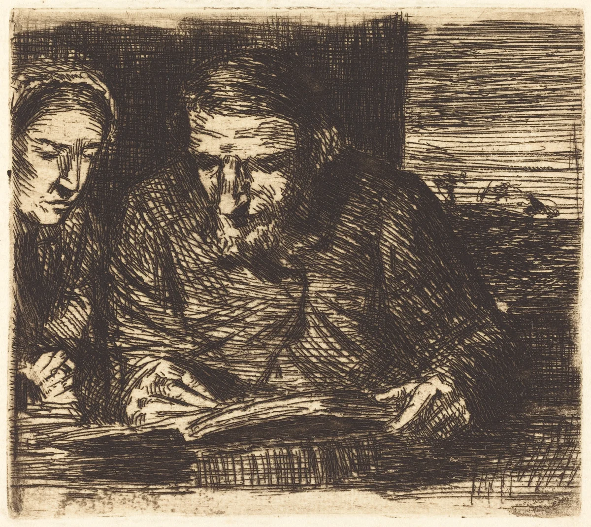 Account Book (Le livre de comptes) by Alphonse Legros, print, 1837-1911