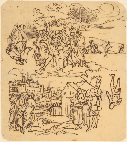 Sketches for Biblical Scenes by Rodolphe Bresdin, drawing, 1822-1885