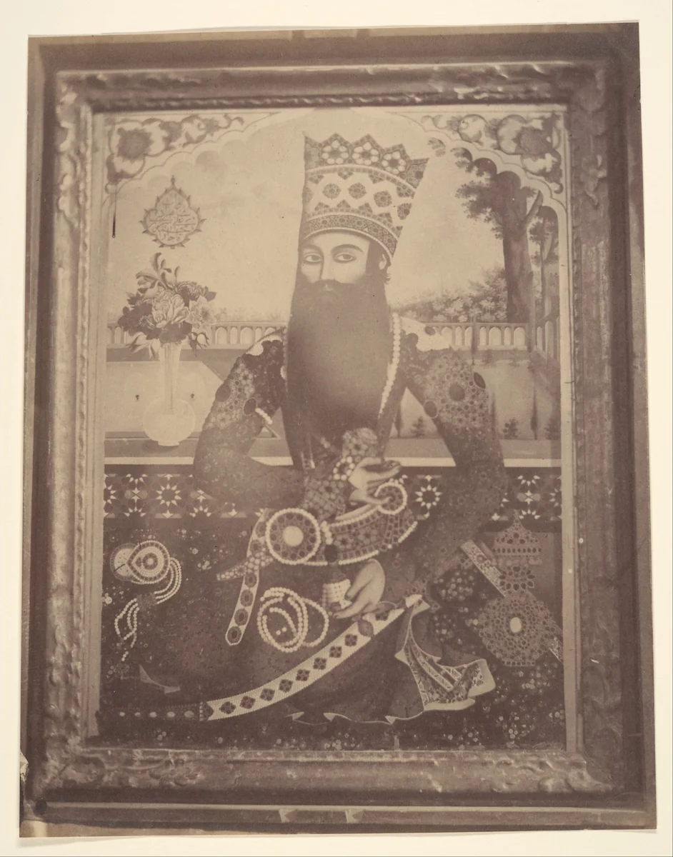 [Fath-Ali Shah, Painting that Once Belonged to Hmah [?] Saula, Uncle of the King.] by Luigi Pesce, photograph, 1840-1869