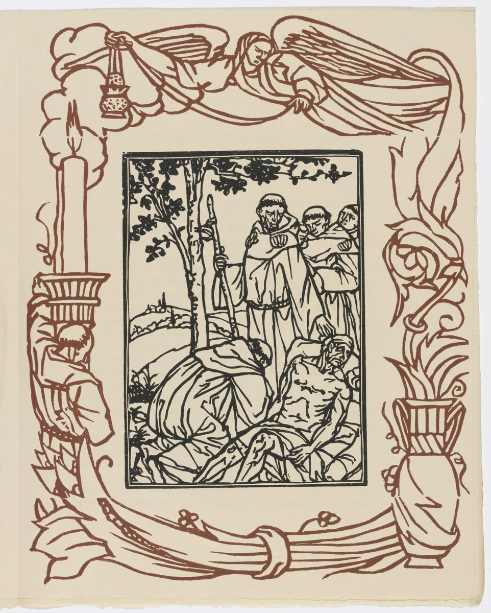 Plate (page 29) from Les Petites Fleurs de St. François (The Little Flowers of St. Francis) by Émile Bernard, illustrated book, 1928