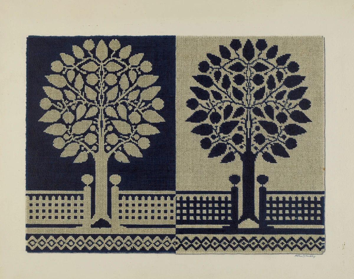 Tyler Coverlet by Arthur G. Merkley, index of american design, 1935-1942