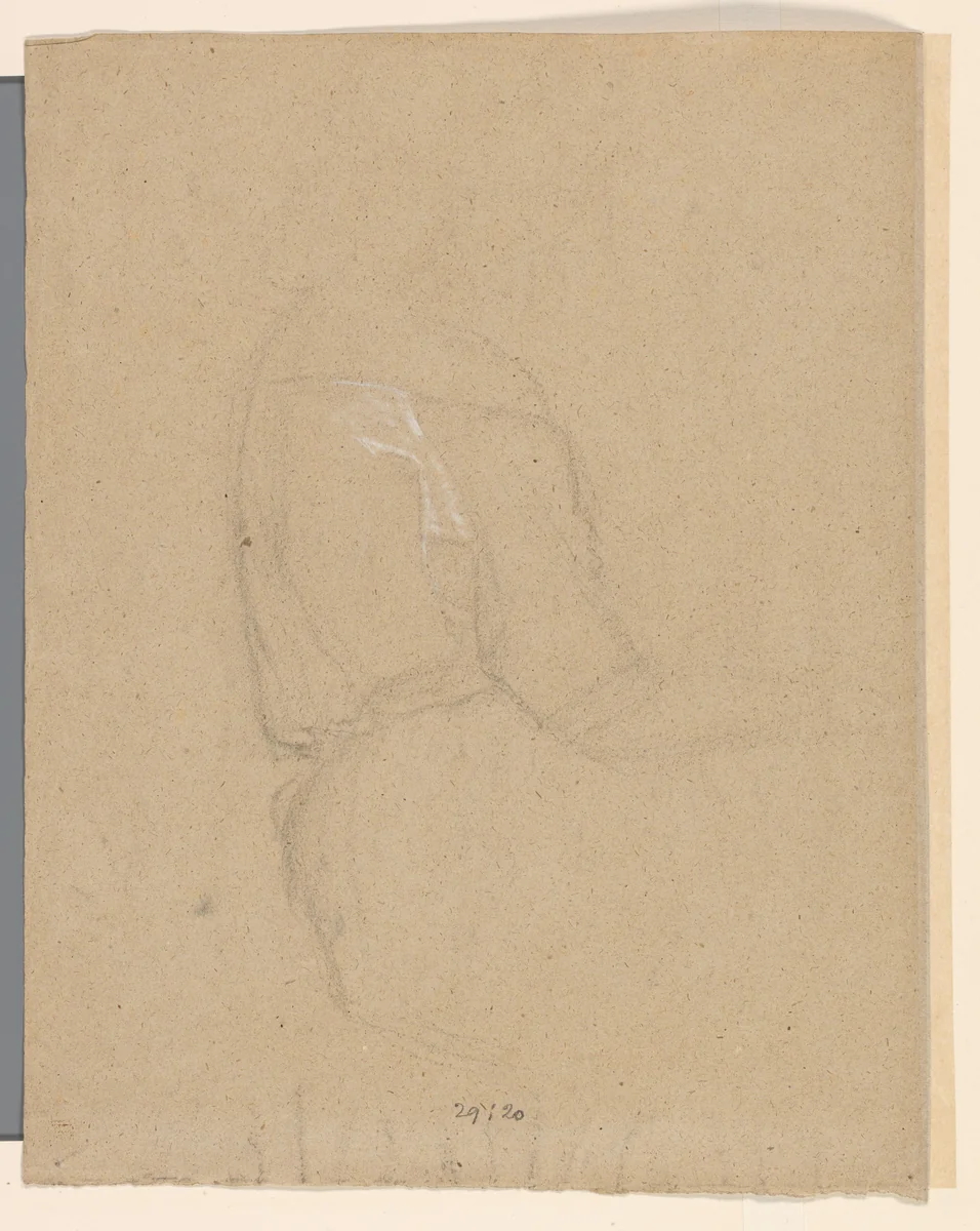 Schets van een zittende vrouw by Eugène François de Block, drawing, 1822-1893