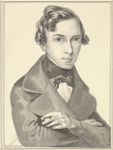 Zelfportret van Pieter Alardus Haaxman by Pieter Alardus Haaxman, drawing, 1834-1887