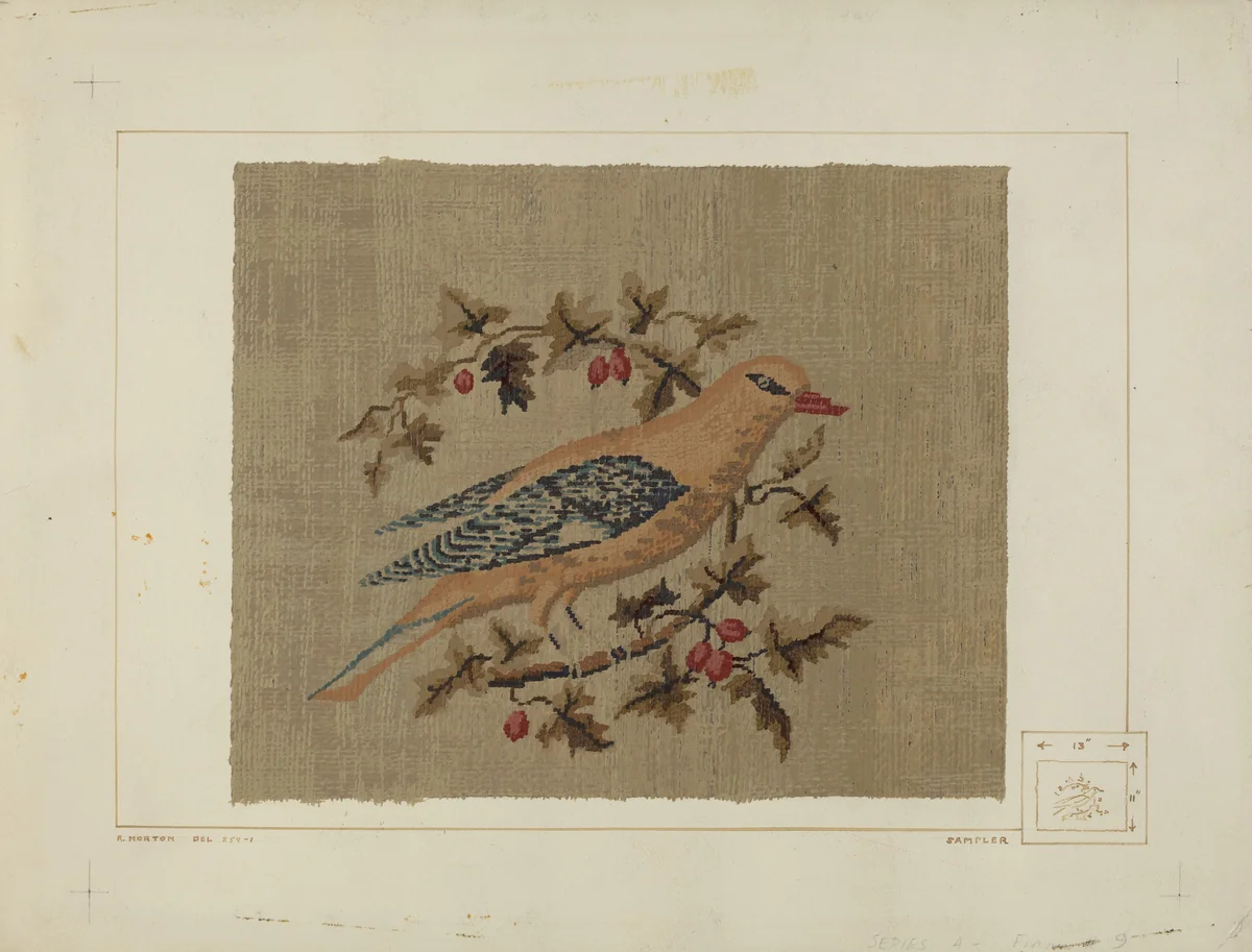 Sampler by Ralph Morton, index of american design, 1938