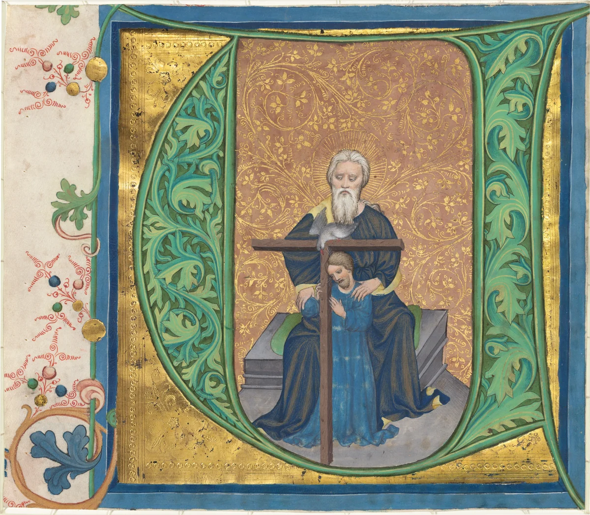 The Trinity by Anonymous Artist; Master of the Gerona Martyrology, drawing, 1414