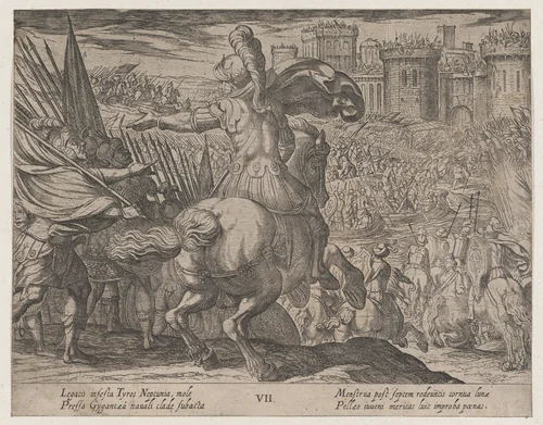 Plate 7: Alexander Attacking Tyre from the Sea, from "The Deeds of Alexander the Great" by Antonio Tempesta, print, 1608
