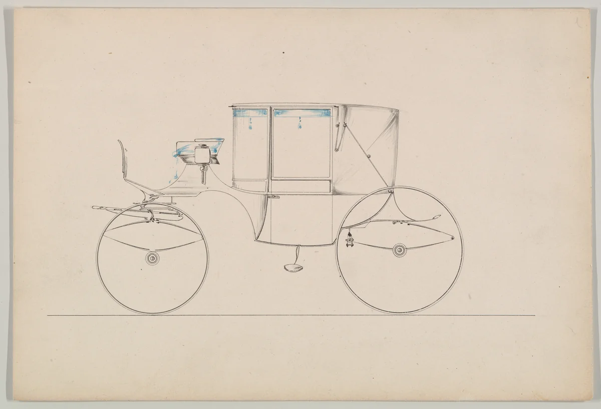 Extended Front Landaulet (unnumbered) by Brewster & Co., drawing, 1850-1870