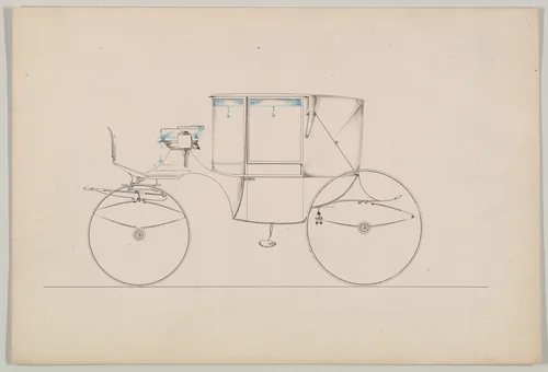 Extended Front Landaulet (unnumbered) by Brewster & Co., drawing, 1850-1870