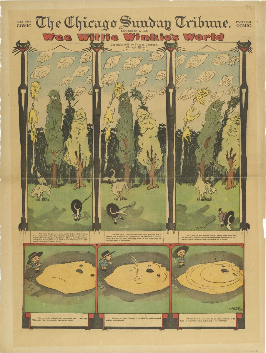 Wee Willie Winkie's World from The Chicago Sunday Tribune by Lyonel Feininger, print, 1906