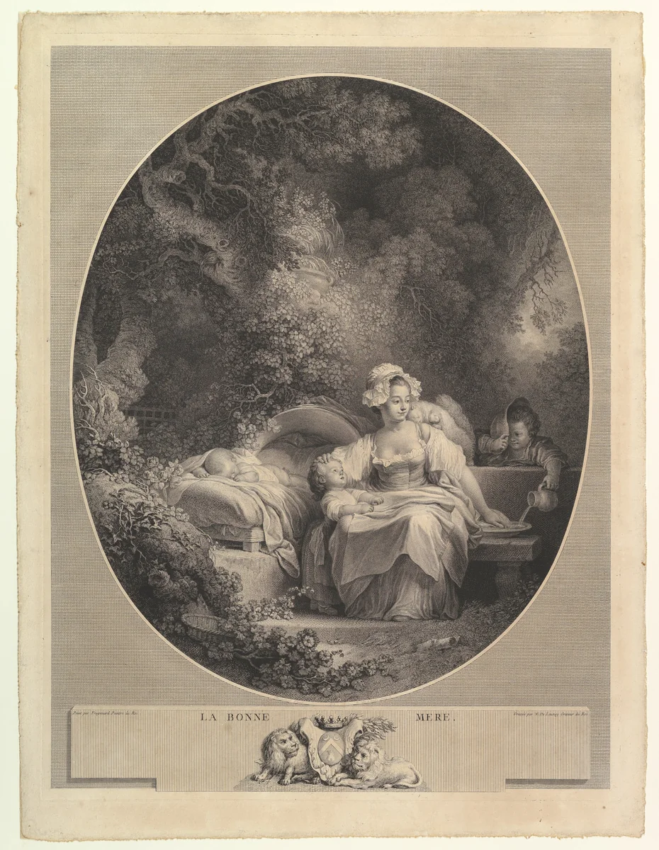 La Bonne Mere by Jean Honoré Fragonard, print, 1745-1806