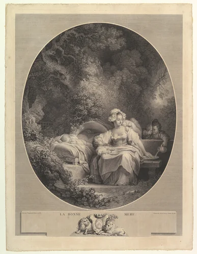 La Bonne Mere by Jean Honoré Fragonard, print, 1745-1806