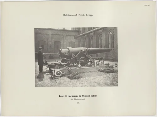 Lange 21 cm. Kanone in Oberdeck-Laffete für Pfortenwechsel by Hugo van Werden, photograph, 1868