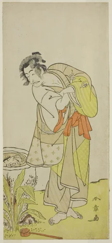 The Actor Ichikawa Danjuro V as Soga no Dozaburo (?) in the Play Shida Yuzuriha Horai Soga (?), Performed at the Morita Theater (?) in the First Month, 1775 (?) by Katsukawa Shunsho (勝川 春章), print, 1770-1780