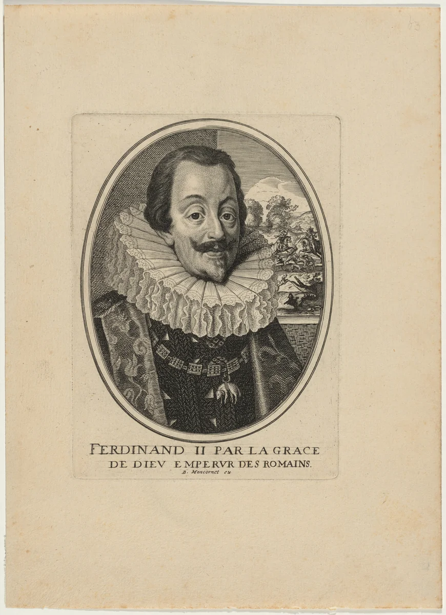 Ferdinand II, Par la Grace de Dieu Emperur des Romains by Balthasar Moncornet, print, 1600-1668