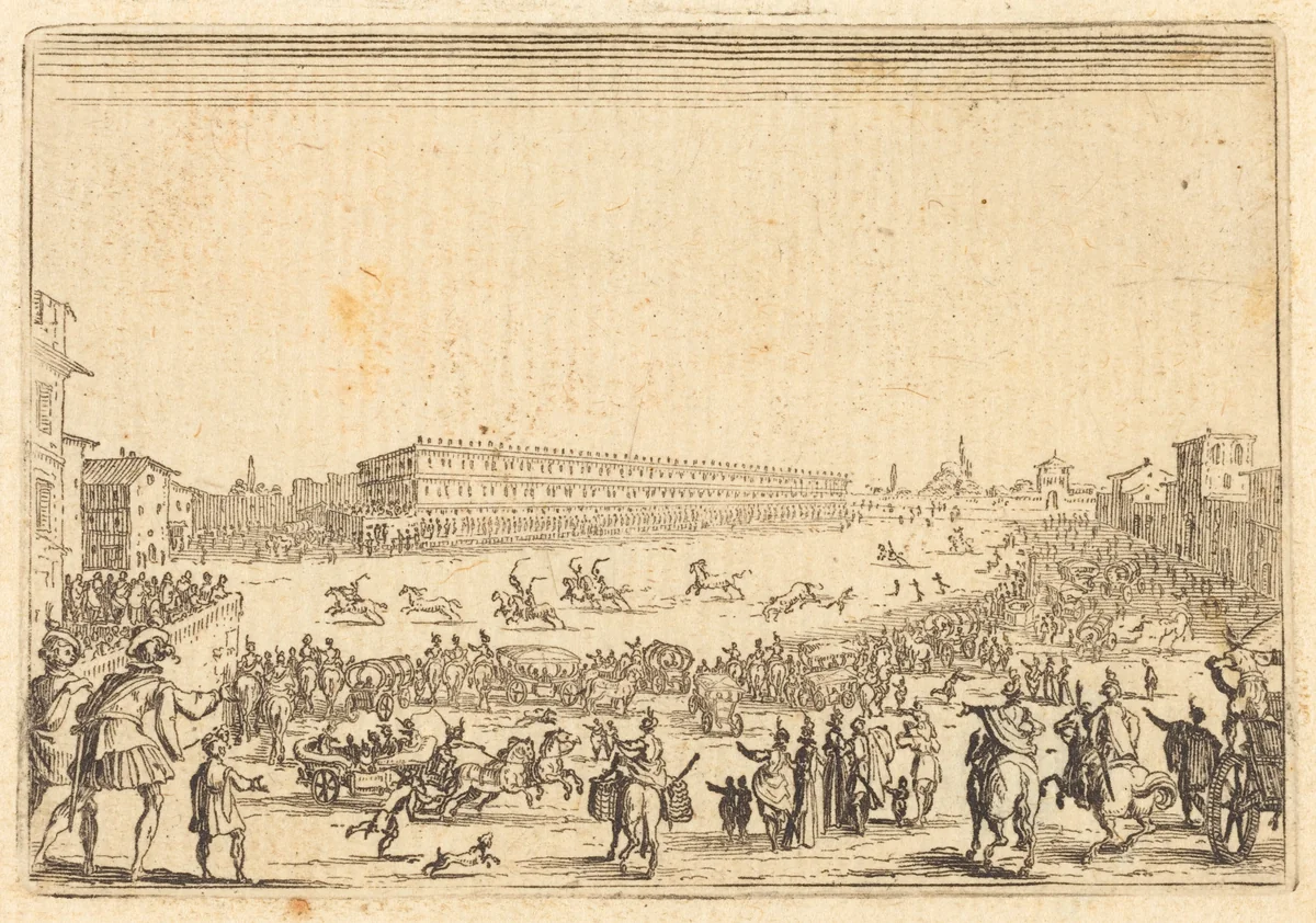 Piazza Presso alla Porta al Prato by Jacques Callot, print, 1622