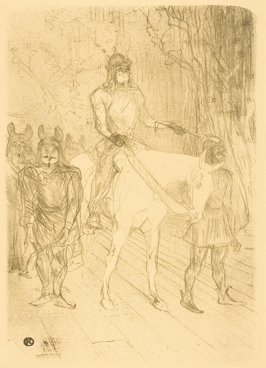 Entrance of Brasseur in "Chilperic" (Entrée de Brasseur dans "Chilpéric") by Henri de Toulouse-Lautrec, print, 1895