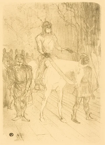 Entrance of Brasseur in "Chilperic" (Entrée de Brasseur dans "Chilpéric") by Henri de Toulouse-Lautrec, print, 1895