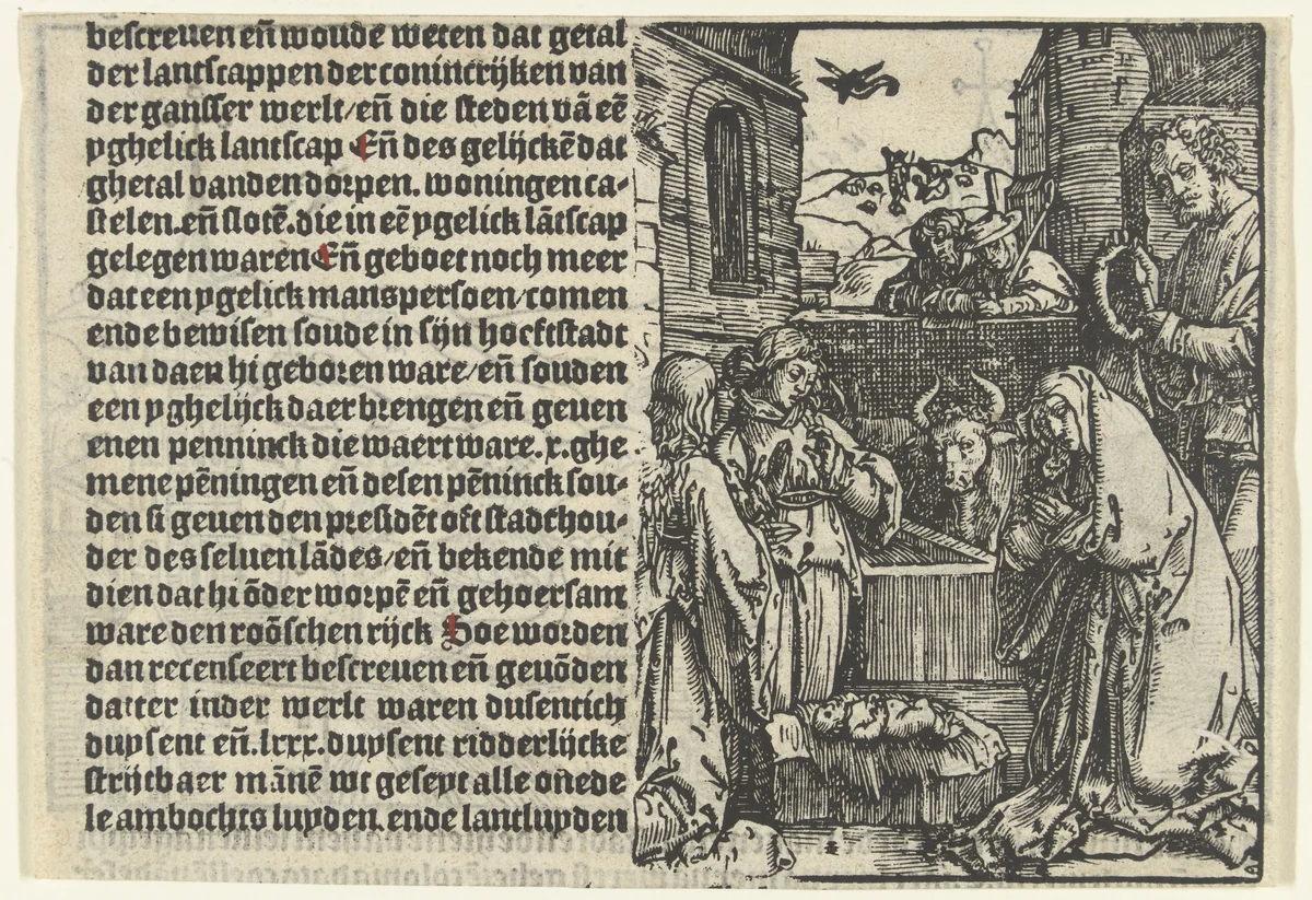 De geboorte van Christus by Unknown, print, 1512-1516