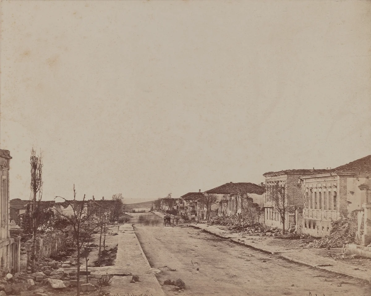 Street in Sebastopol by James Robertson; Felice Beato, photograph, 1855-1856