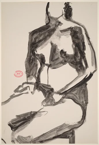 Untitled [seated female nude with hands in her lap] by Richard Diebenkorn, drawing, 1955-1967