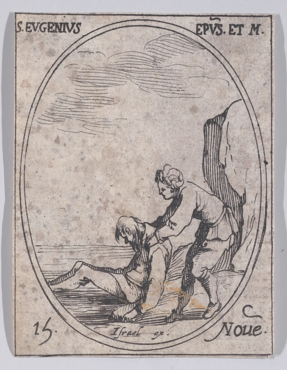 S. Eugène, évêque et martyr (St. Eugene, Bishop and Martyr), November 15th, from "Les Images De Tous Les Saincts et Saintes de L'Année" (Images of All of the Saints and Religious Events of the Year) by Jacques Callot, print, 1636