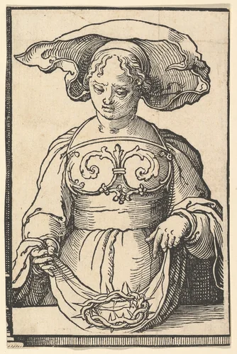 Delphic Sibyl, from the series of Sibyls by Lucas van Leyden, print, 1525-1535