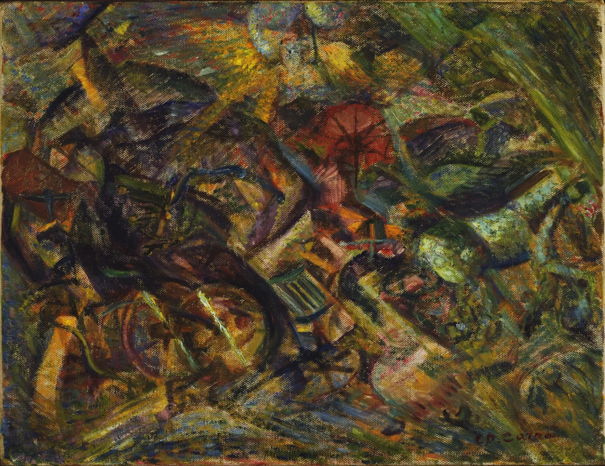Jolts of a Cab by Carlo Carrà, painting, 1911