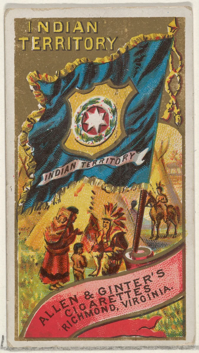 Indian Territory, from Flags of the States and Territories (N11) for Allen & Ginter Cigarettes Brands by Allen & Ginter, print, 1888