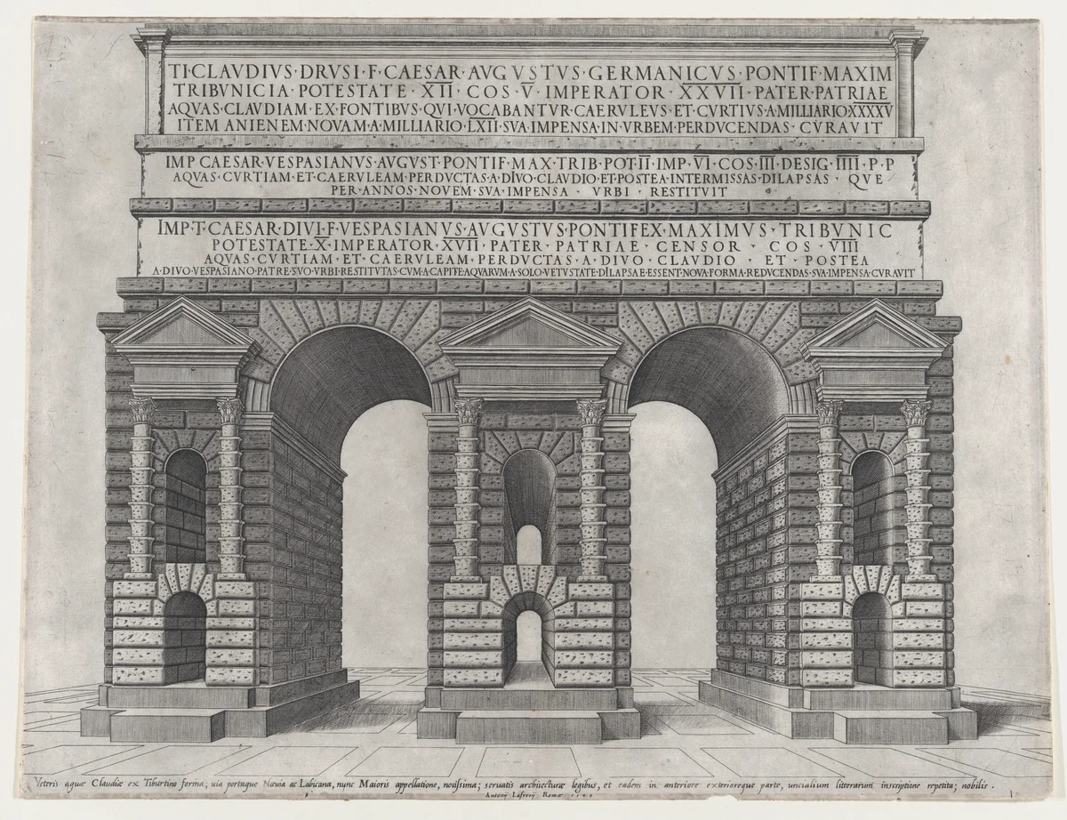 Porta Maggiore, from "Speculum Romanae Magnificentiae" by anonymous, print, 1549