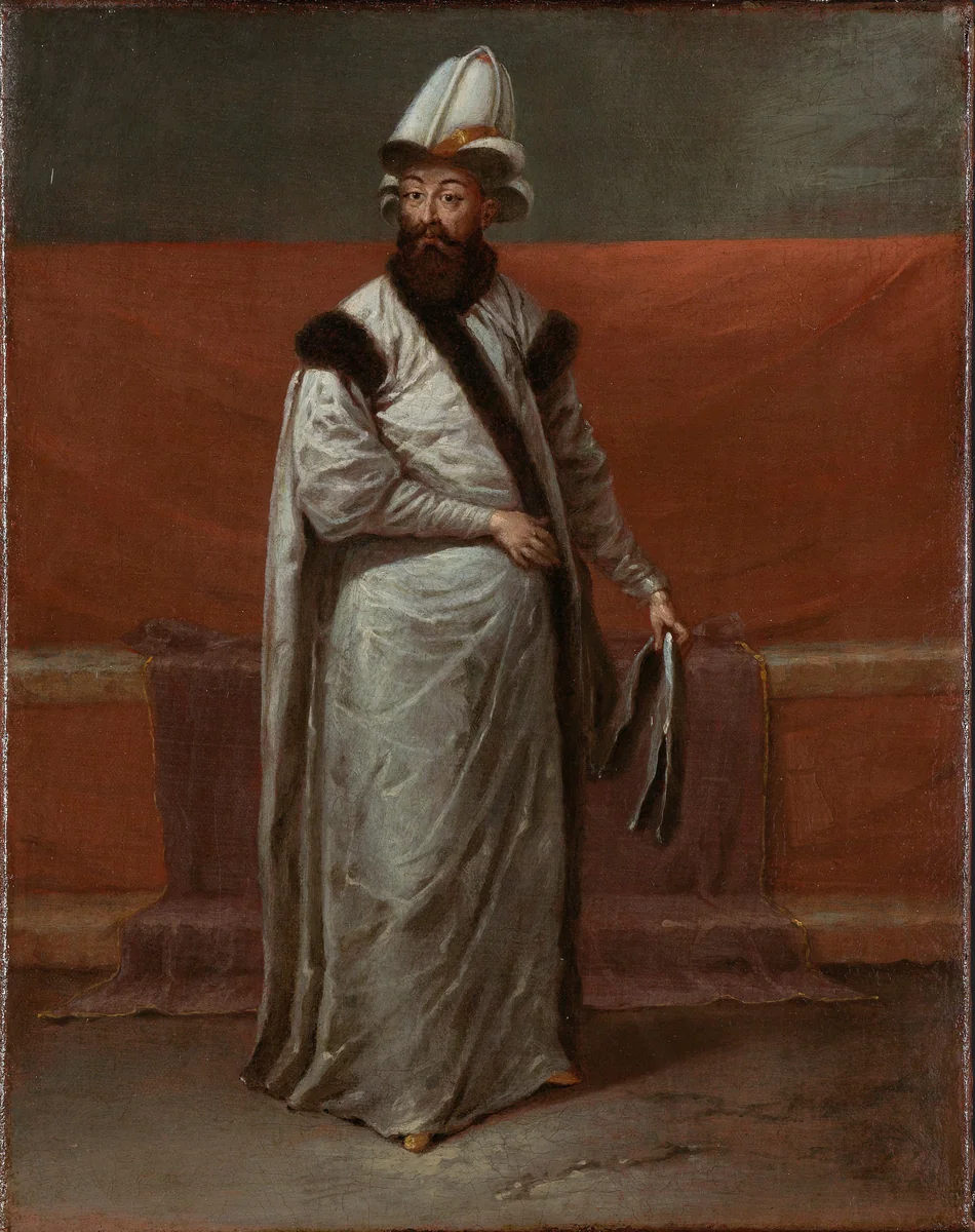Grand Vizier Nevşehirli Damat Ĭbrahim Pasa by Jean Baptiste Vanmour, painting, 1727-1730