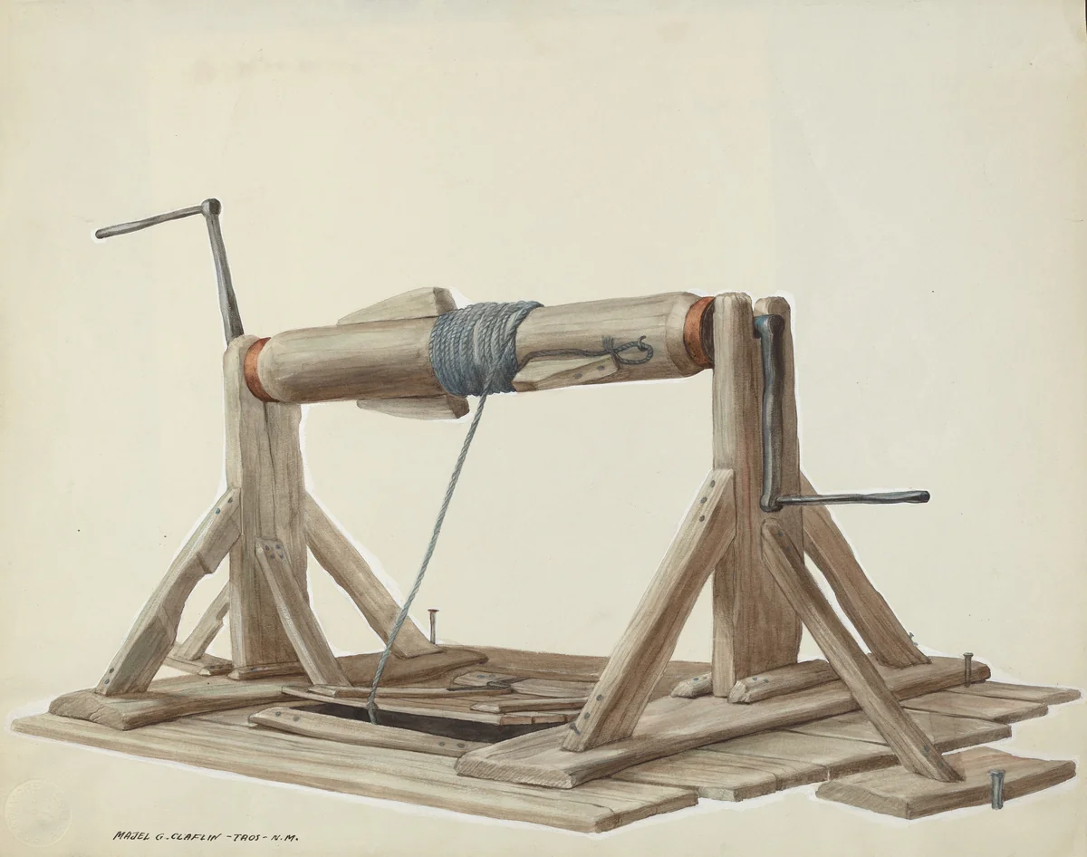 Well with Movable Beam by Majel G. Claflin, index of american design, 1937