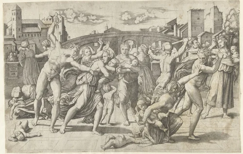 Kindermoord te Betlehem by Unknown, print, 1510-1569