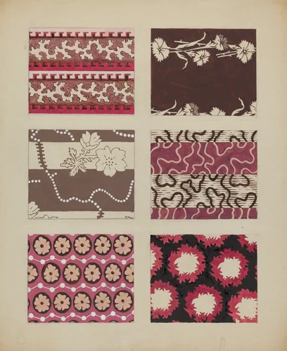 Materials from Quilt by Dorothy Posten, index of american design, 1937