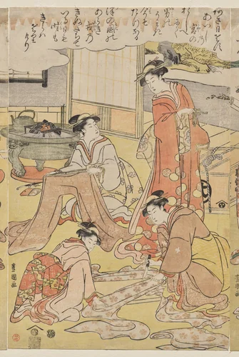 Women Making Clothing by Utagawa Toyokuni, print, 1790-1794