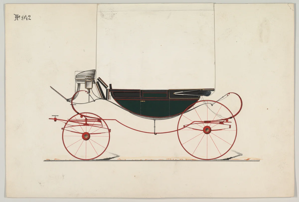 Landau #942 by Brewster & Co., drawing, 1850-1870