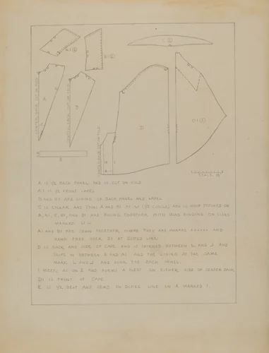 Cape (Pattern) by Charles Criswell, index of american design, 1936