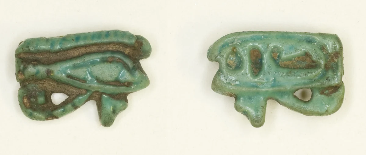 Eye of Horus (Wedjat) Amulet by Egyptian, metalwork, -1390--1352