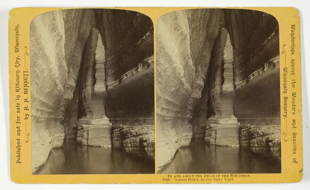 Giants Hand in the Navy Yard, No. 1099 from the series "In and About the Dells of the Wisconsin River" by Henry Hamilton Bennett, photograph, 1870-1908